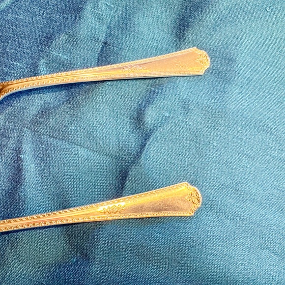 BEAUTIFUL! Wm A Rogers AA Silver Silverplate 1929 Berkeley Salad Set "A" - Picture 9 of 11